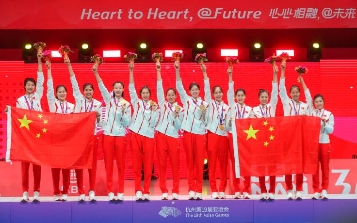 2023年10月7日晚，中國女排獲得杭州亞運會女排冠軍。